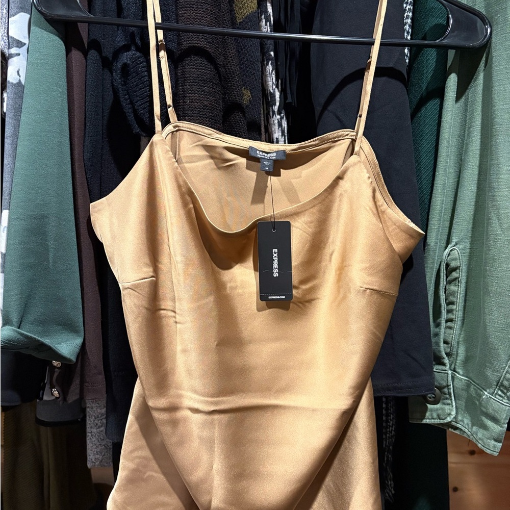 Express Shimmering Gold Cami Top